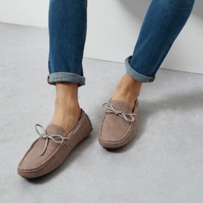 Blush pink grip sole lace up loafers